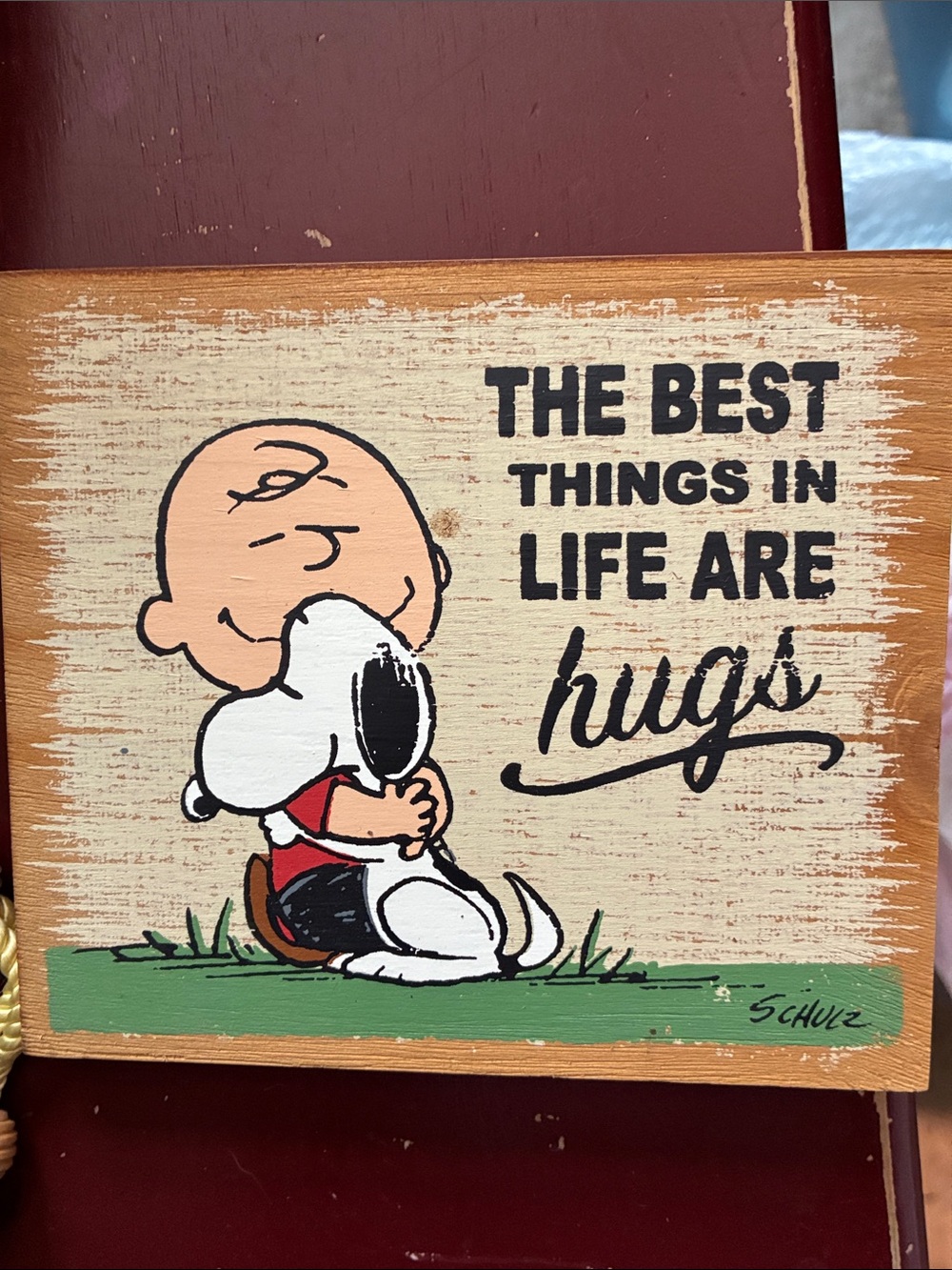 Charlie Brown & Snoopy Wall Art - 'The Best Things in Life Are Hugs'